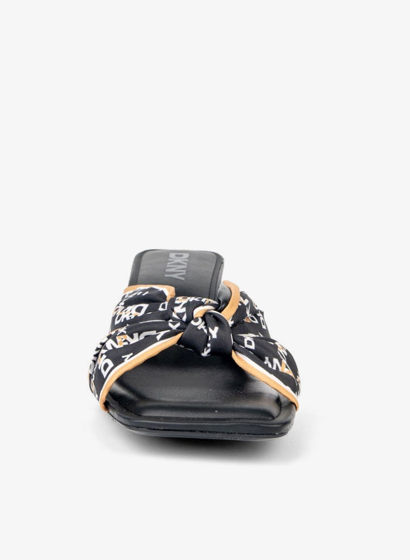 DKNY Jolaine Twist Logo Scarf Polyester Heeled Sandals - Image 5